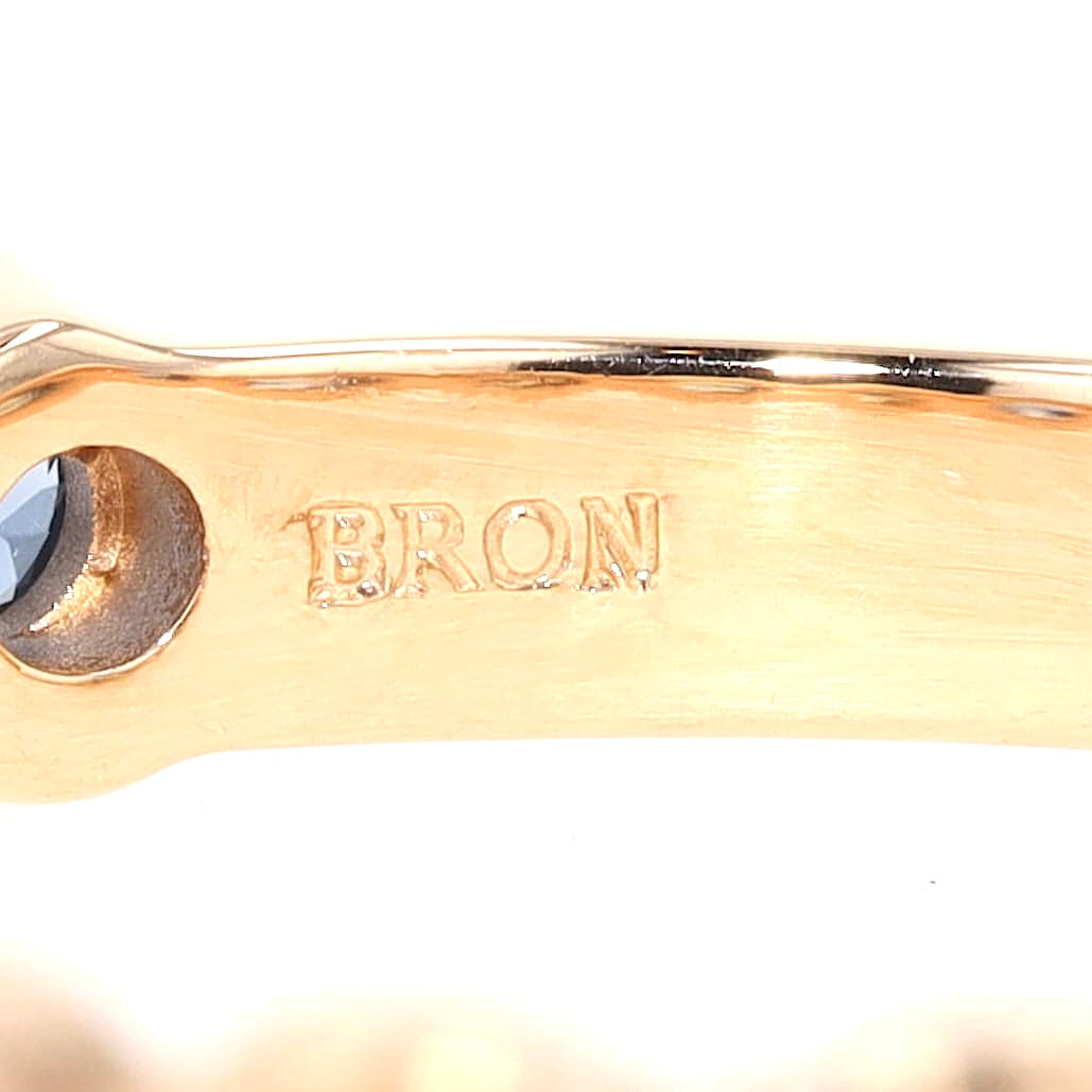 Bron ring Confetti in 750 rose gold with colorful sapphires and brilliants, hallmark 1