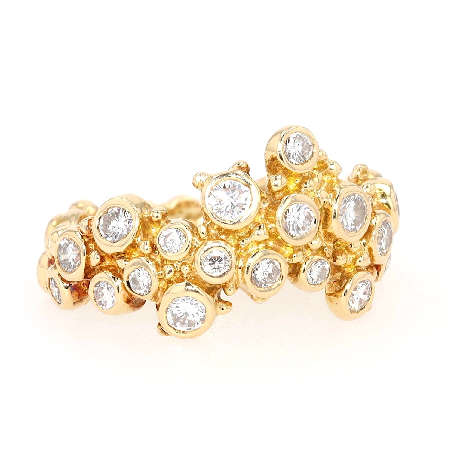 Ring probably by Gilbert Albert in 750 yellow gold with brilliants, turned horizontally to the right