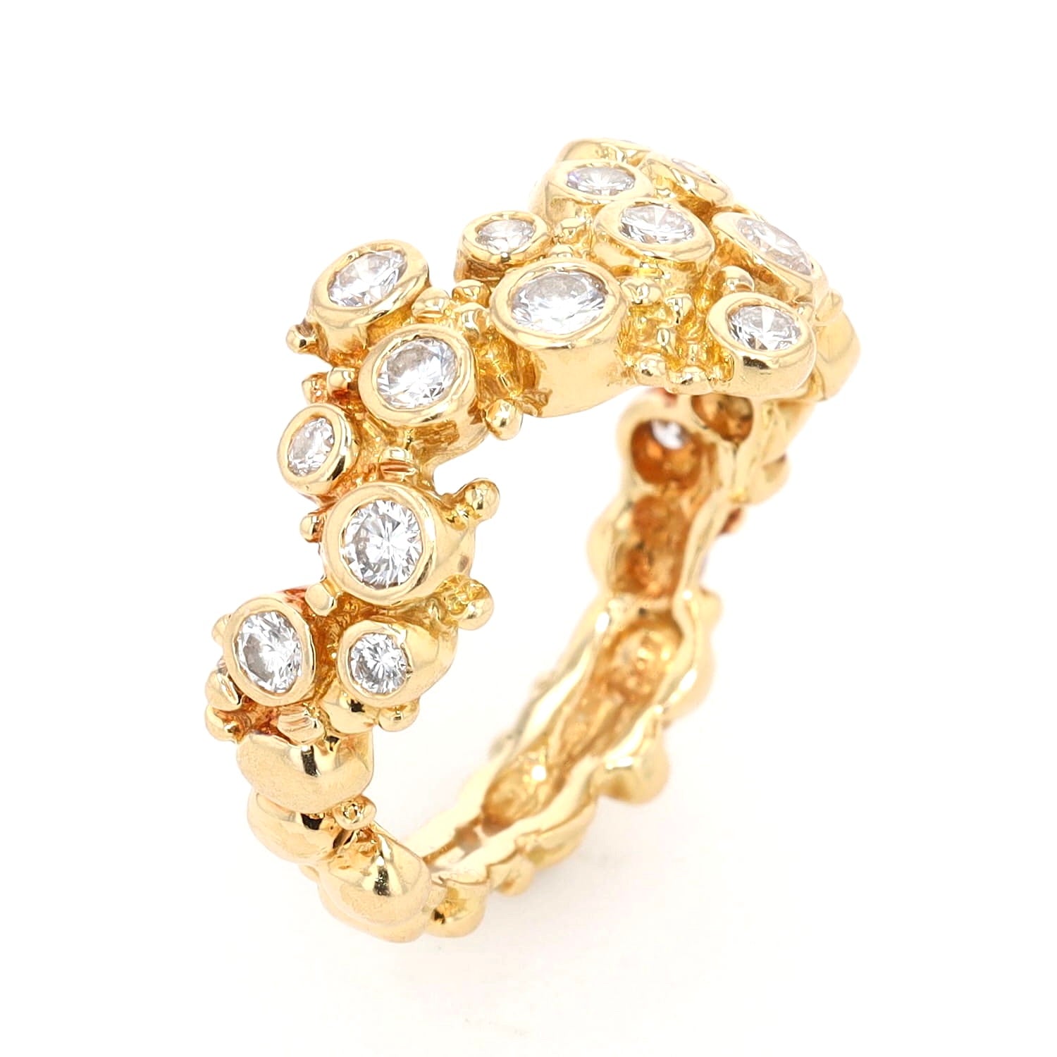 Ring probably by Gilbert Albert in 750 yellow gold with brilliants, standing