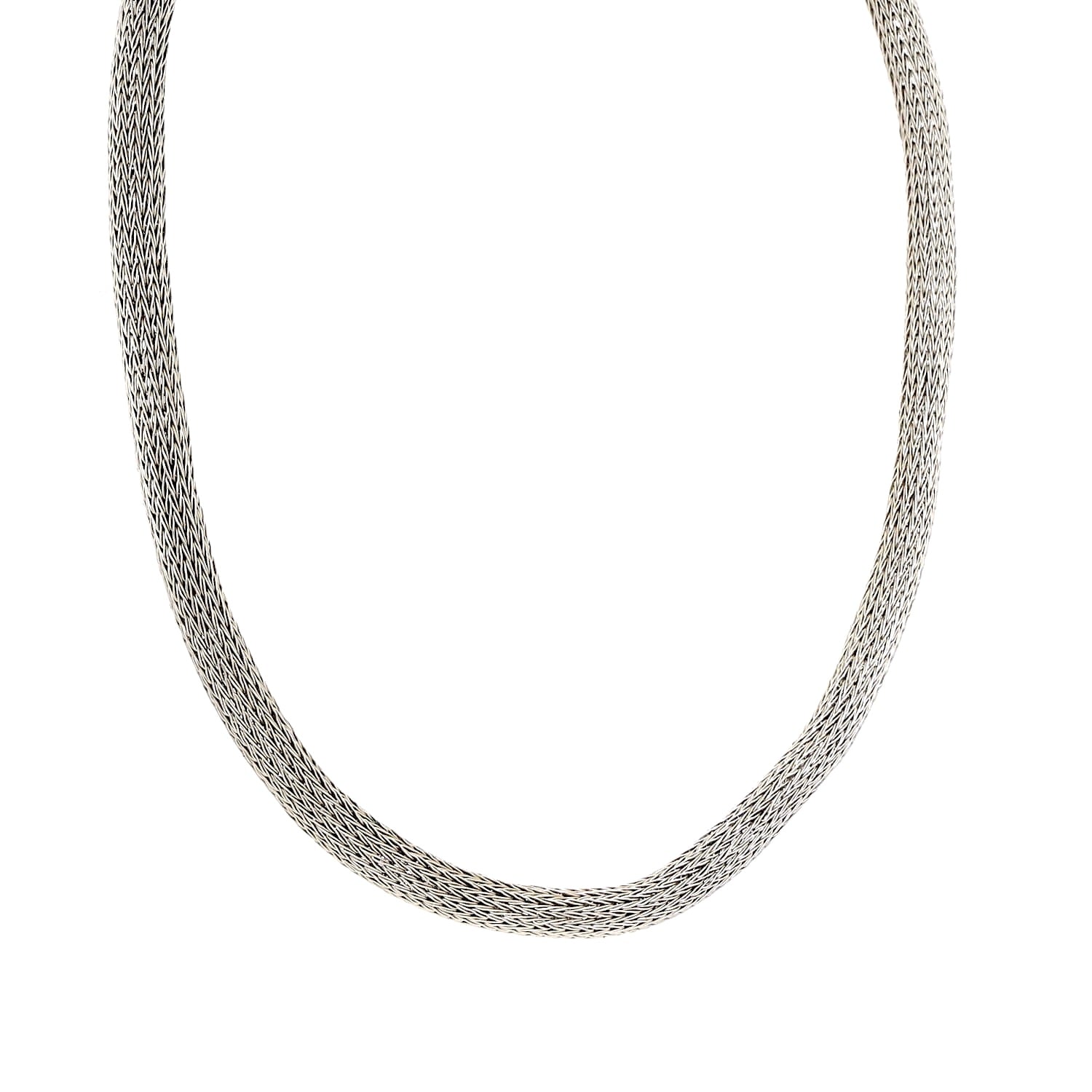 Palladium knitted necklace with a 750 yellow gold clasp