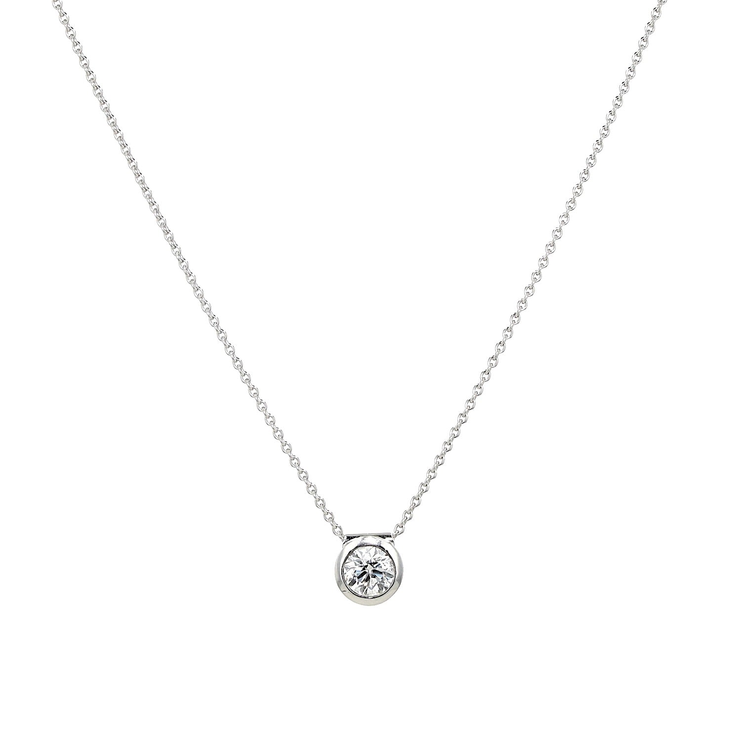 Necklace with a pendant in 750 white gold with a brilliants 1.11 ct, hanging frontally