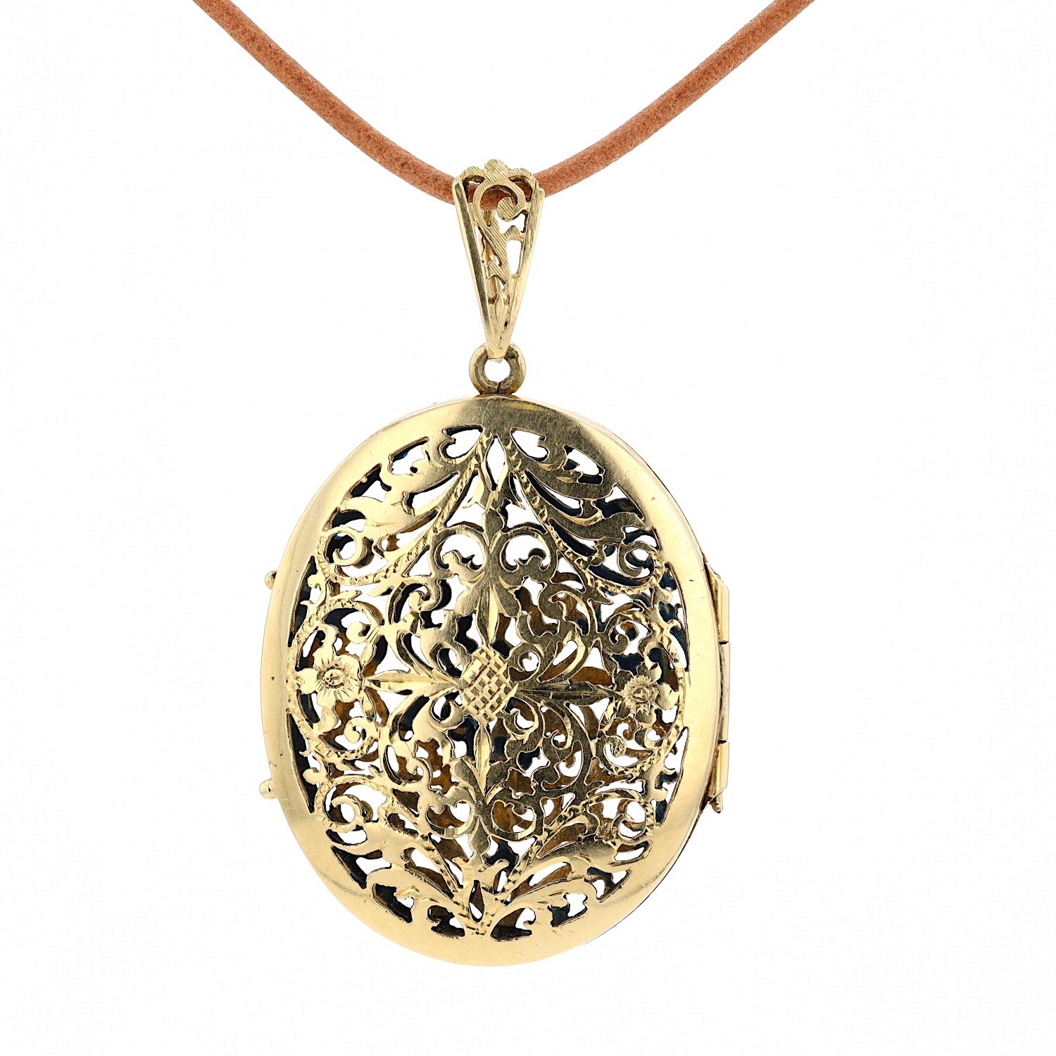 Medallion in 585 yellow gold, hanging frontally