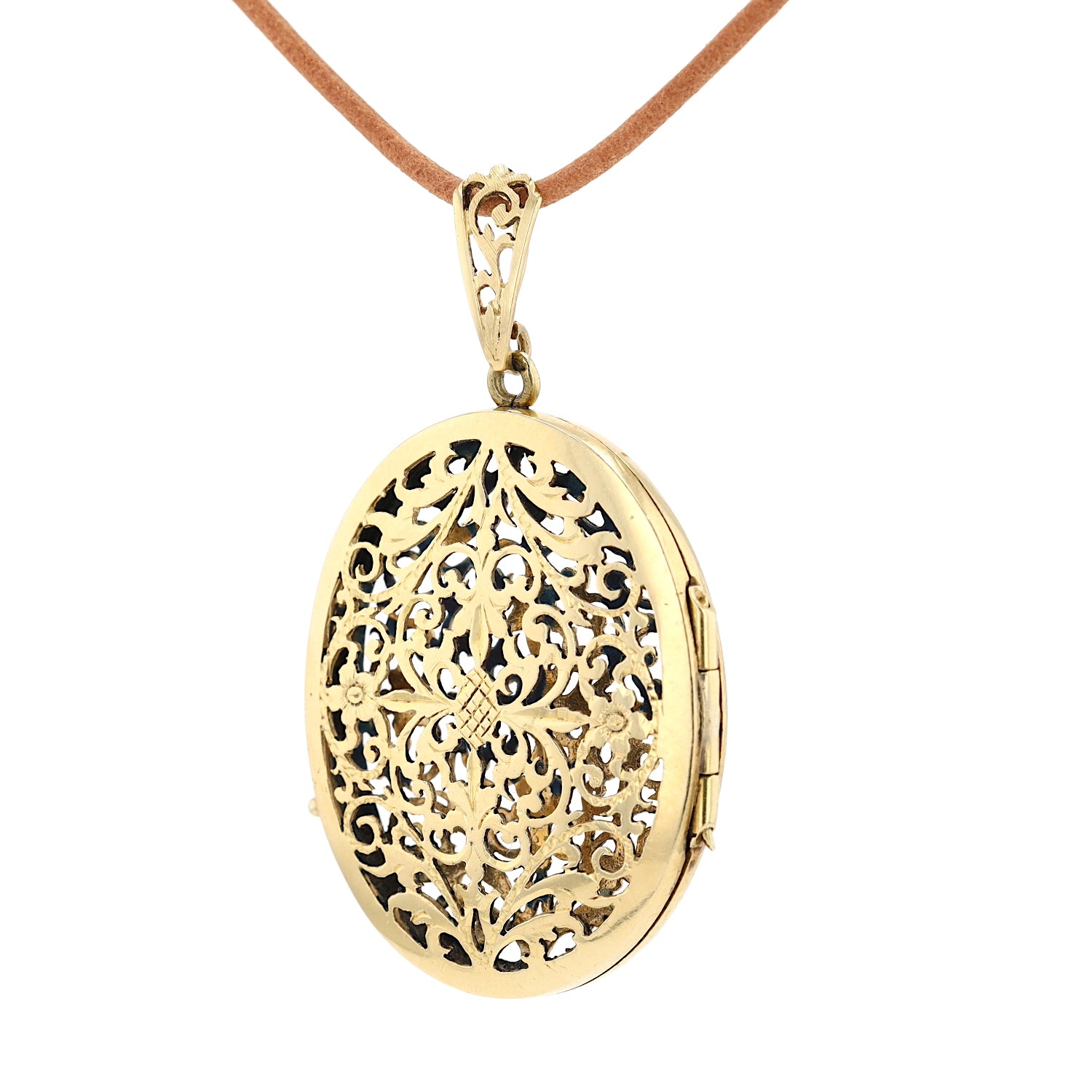 Medallion in 585 yellow gold, hanging, turned to the left