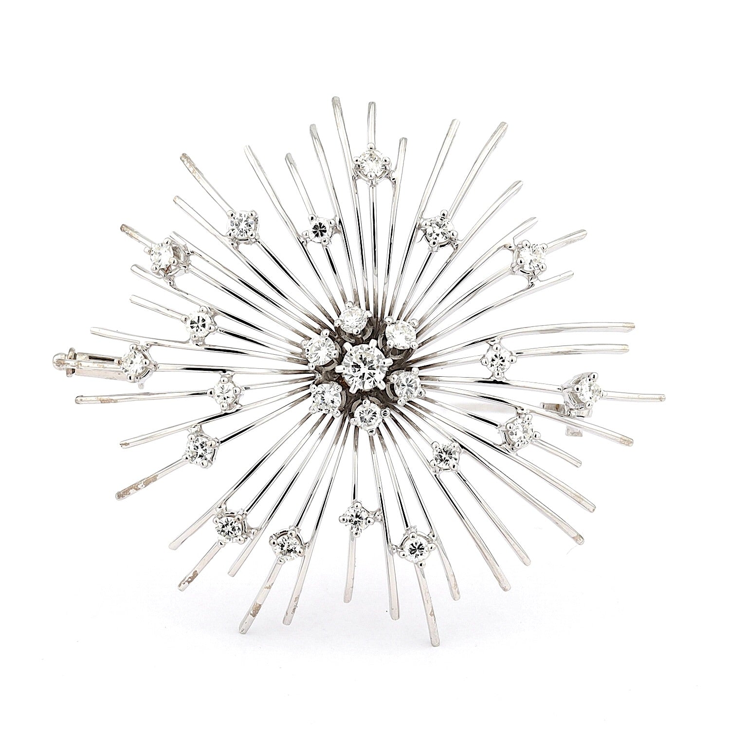 Brooch in 750 white gold with brilliants, standing frontal 1