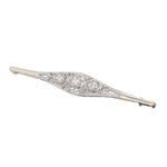 Brooch in 585 white gold with brilliants, diamonds, horizontally turned to the left