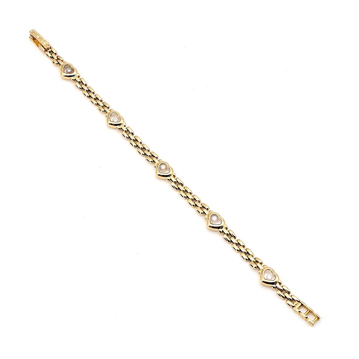 Chopard Happy Diamonds bracelet in 750 gold, horizontal top view