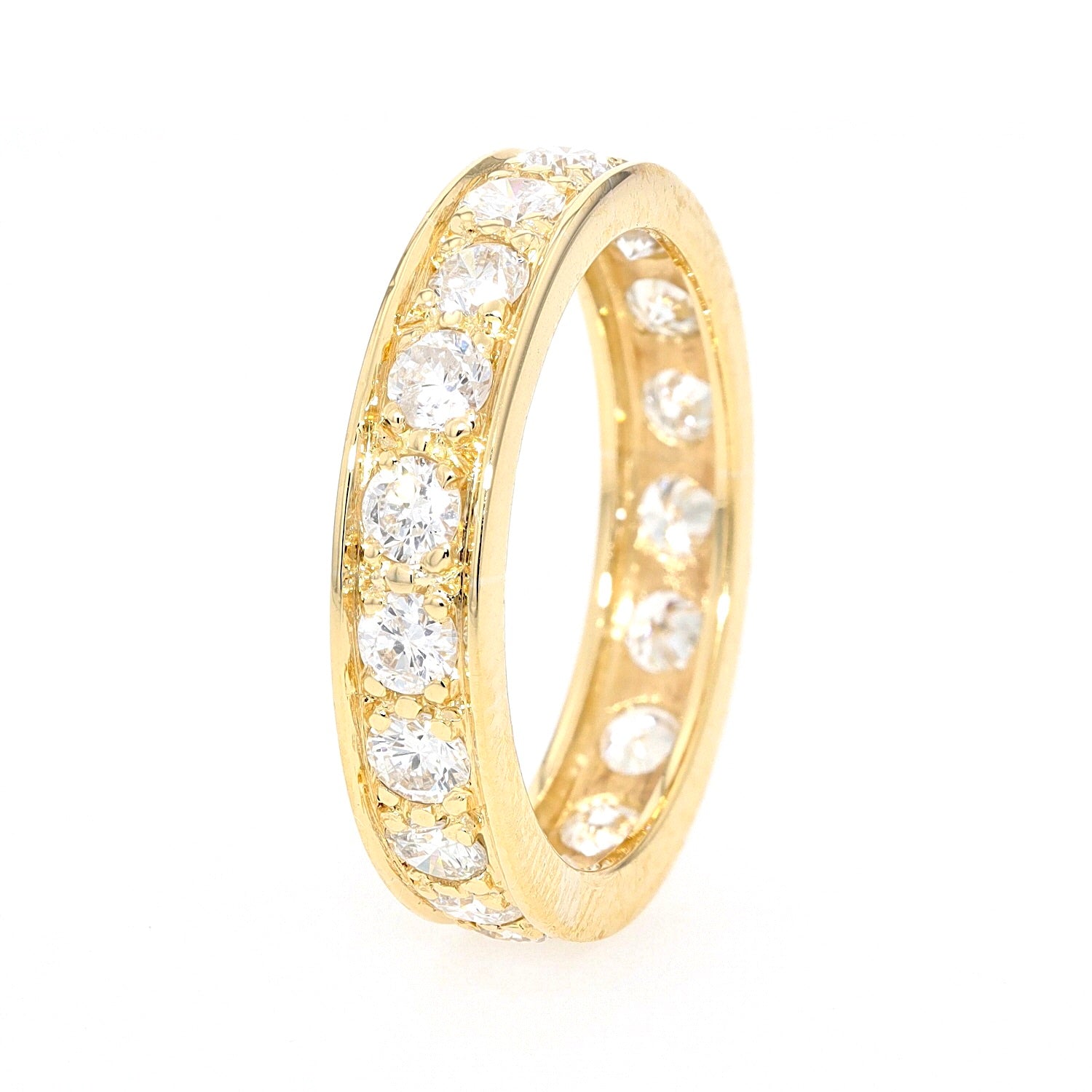 Memoire ring in 750 yellow gold with brilliants, total approx. 1.5 ct, standing frontal