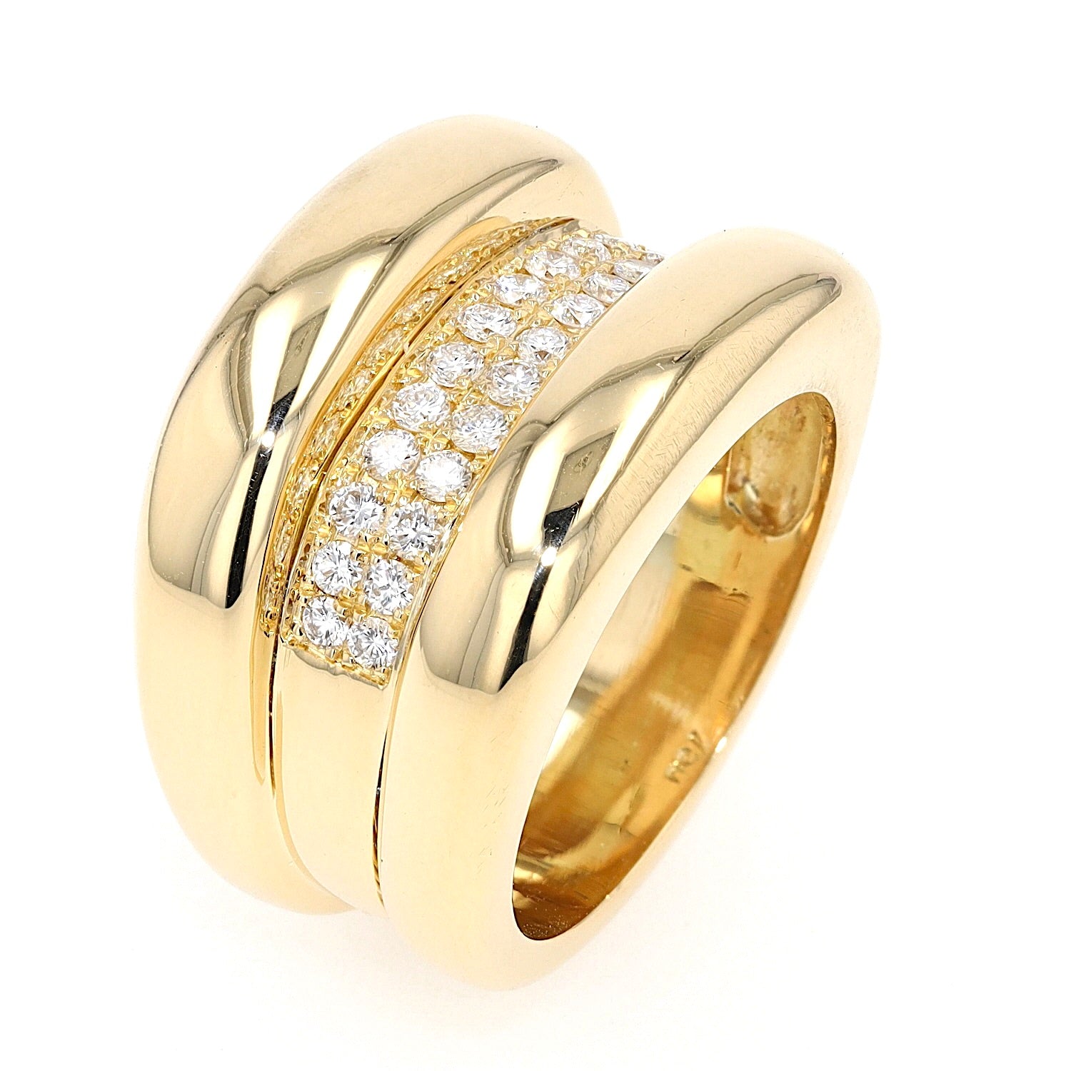 Ring in 750 yellow gold with a total of approx. 0.32 ct brilliants, standing