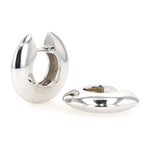 1 pair of hoop earrings in 585 white gold, upright and horizontal, turned to the left