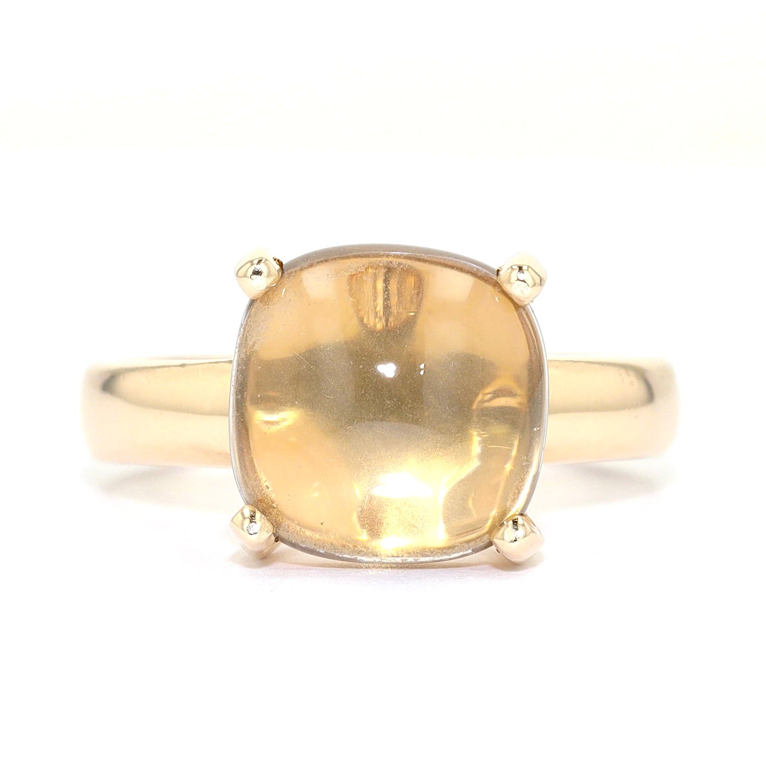 Toni Gard ring in 585 yellow gold with a citrine, lying frontally