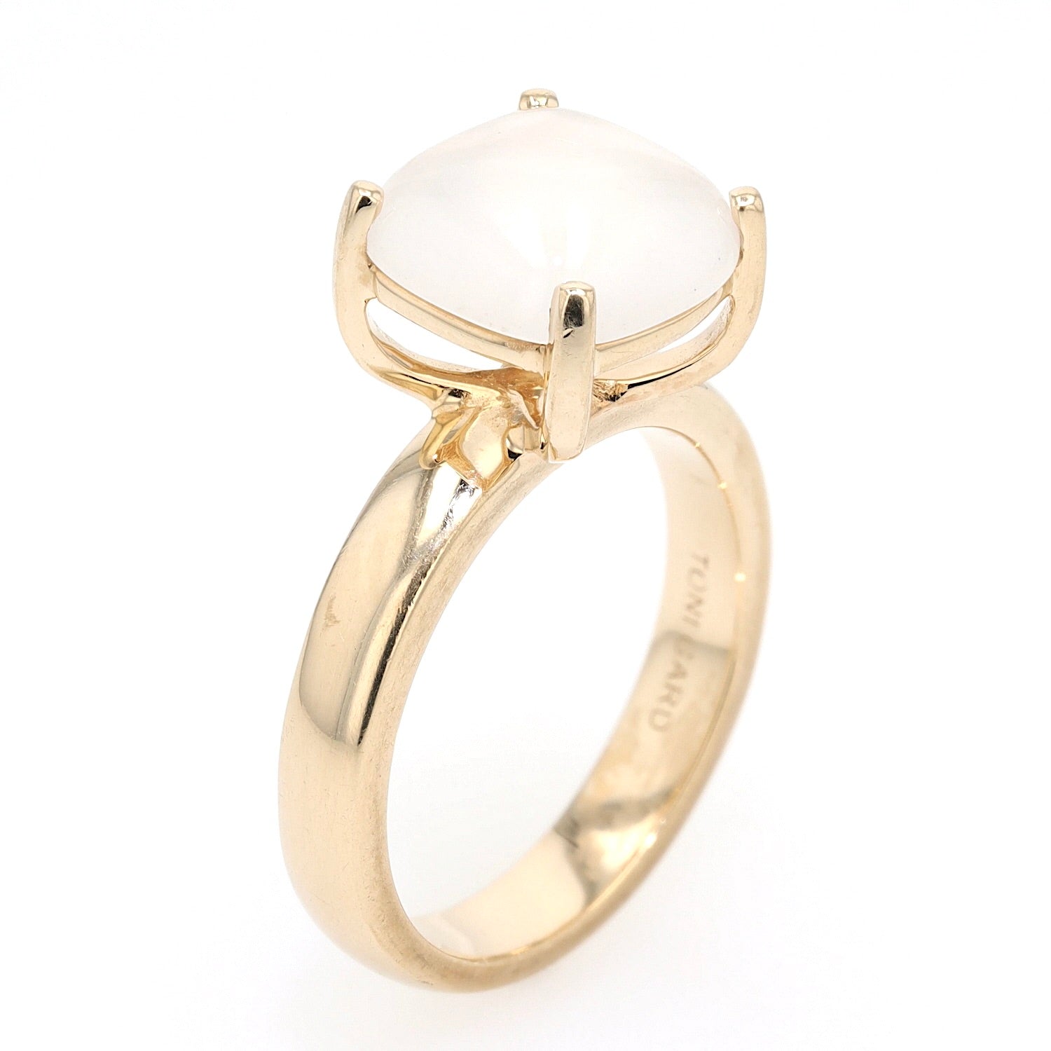 Toni Gard ring in 585 yellow gold with a standing rock crystal