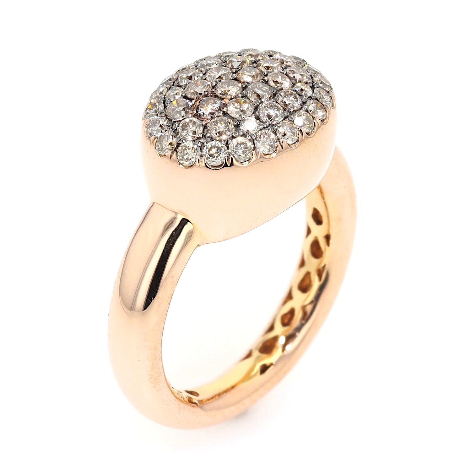 Dámaso ring in 750 red gold with brilliants, standing