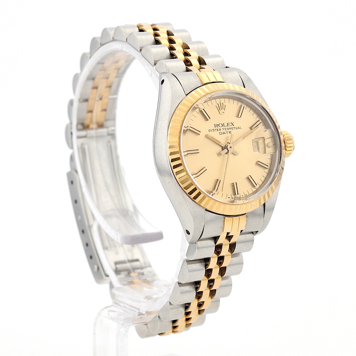 Vintage Rolex Lady-Date 69173 in steel / gold, standing turned right