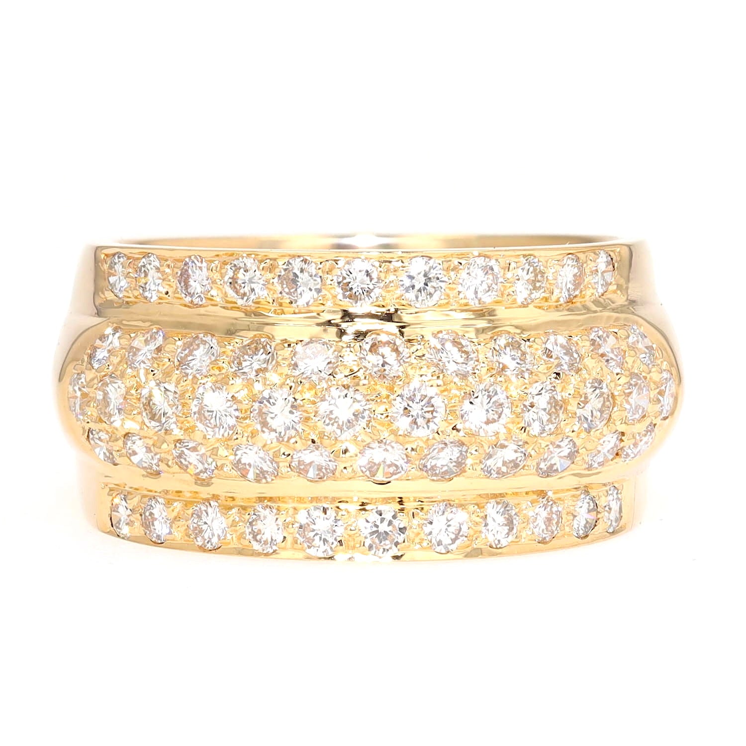 Ring in 750 yellow gold with approx. 1 ct brilliants, lying frontally