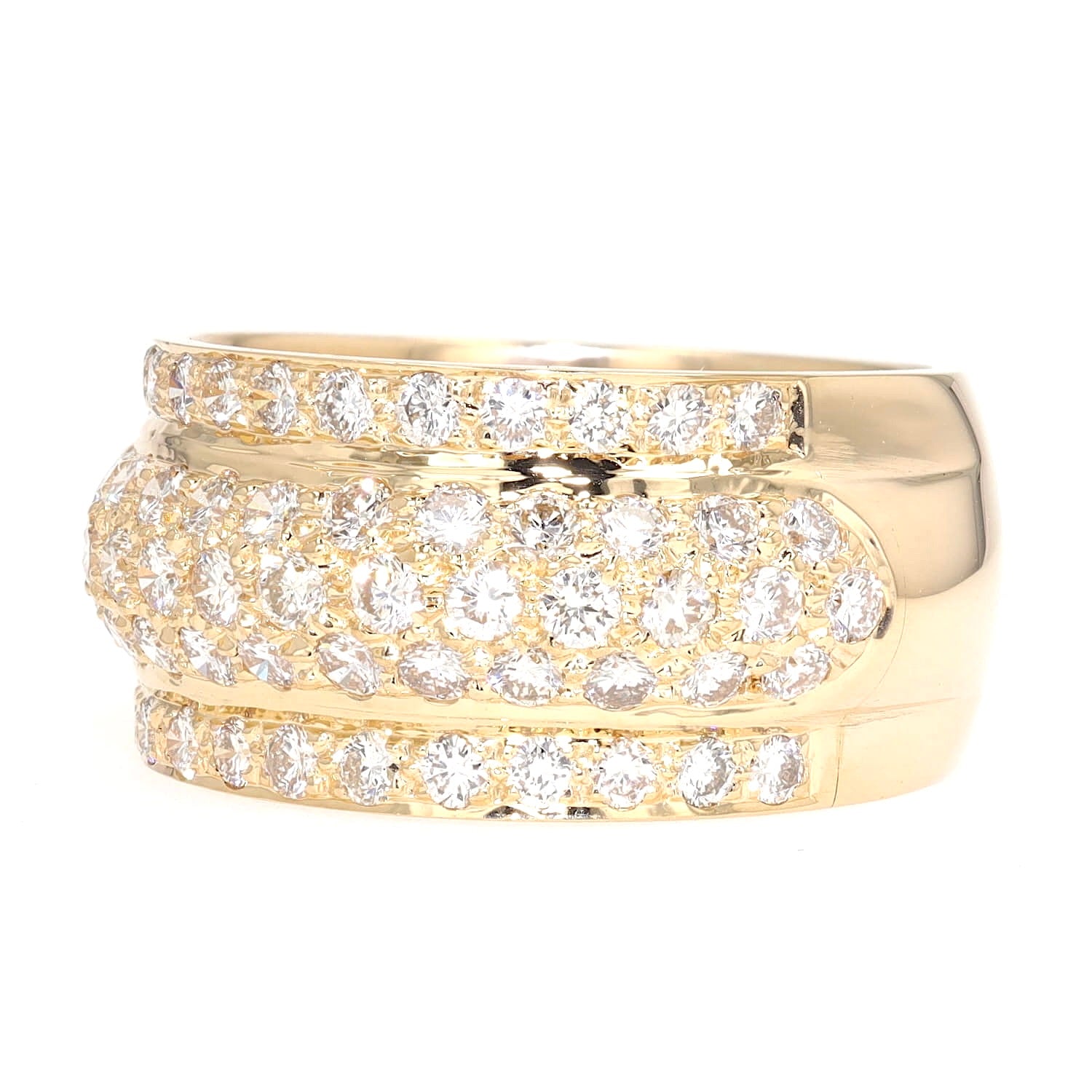 Ring in 750 yellow gold with approx. 1 ct brilliants, turned horizontally to the left