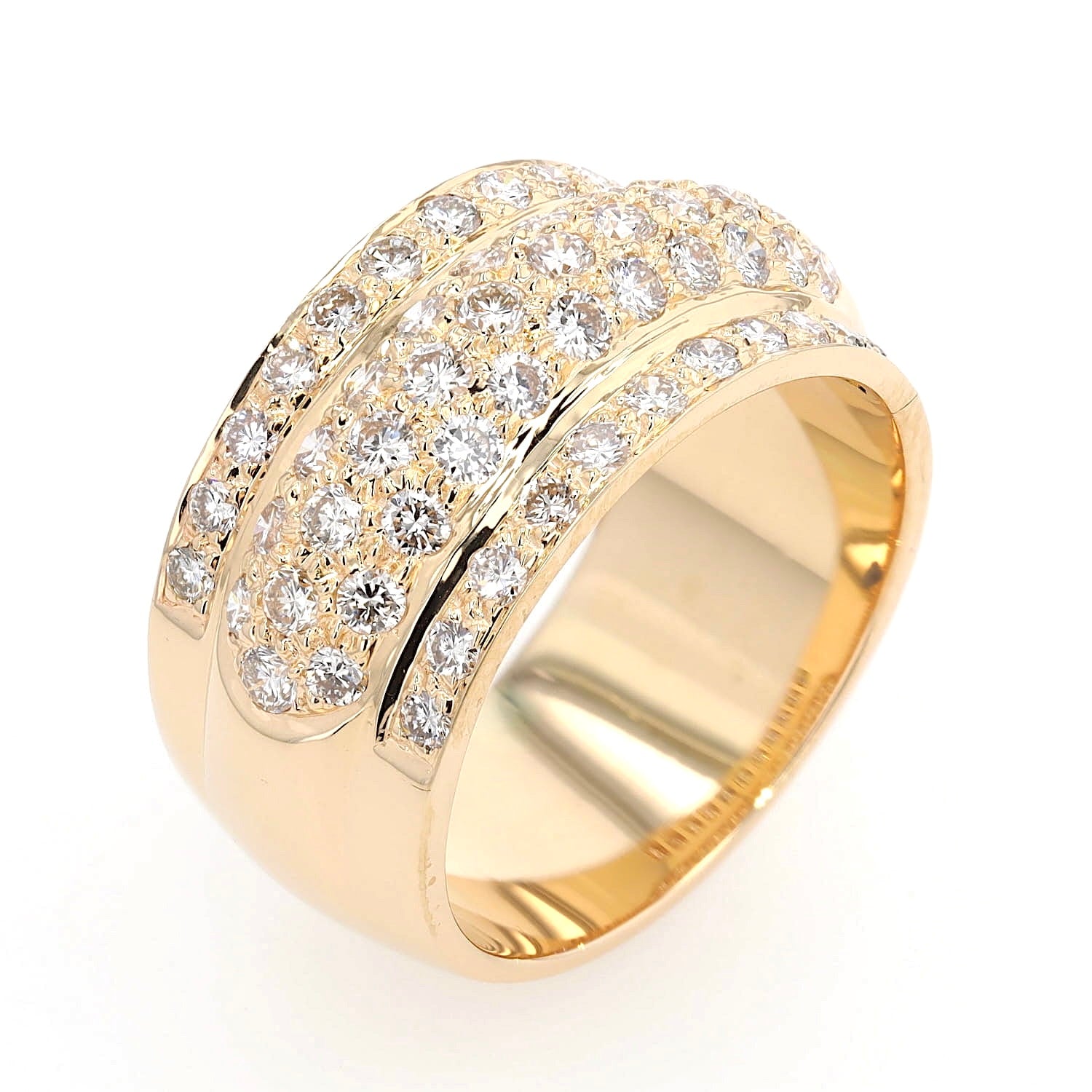 Ring in 750 yellow gold with approx. 1 ct brilliants, standing