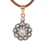 Pendant in 585 rose gold with cubic zirconia, hanging frontally