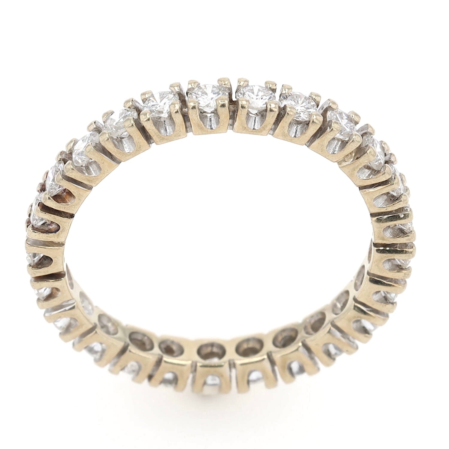 Eternity ring in 585 gold with brilliants, standing side view