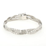 Braided vintage bracelet in 800 silver, closed, horizontal