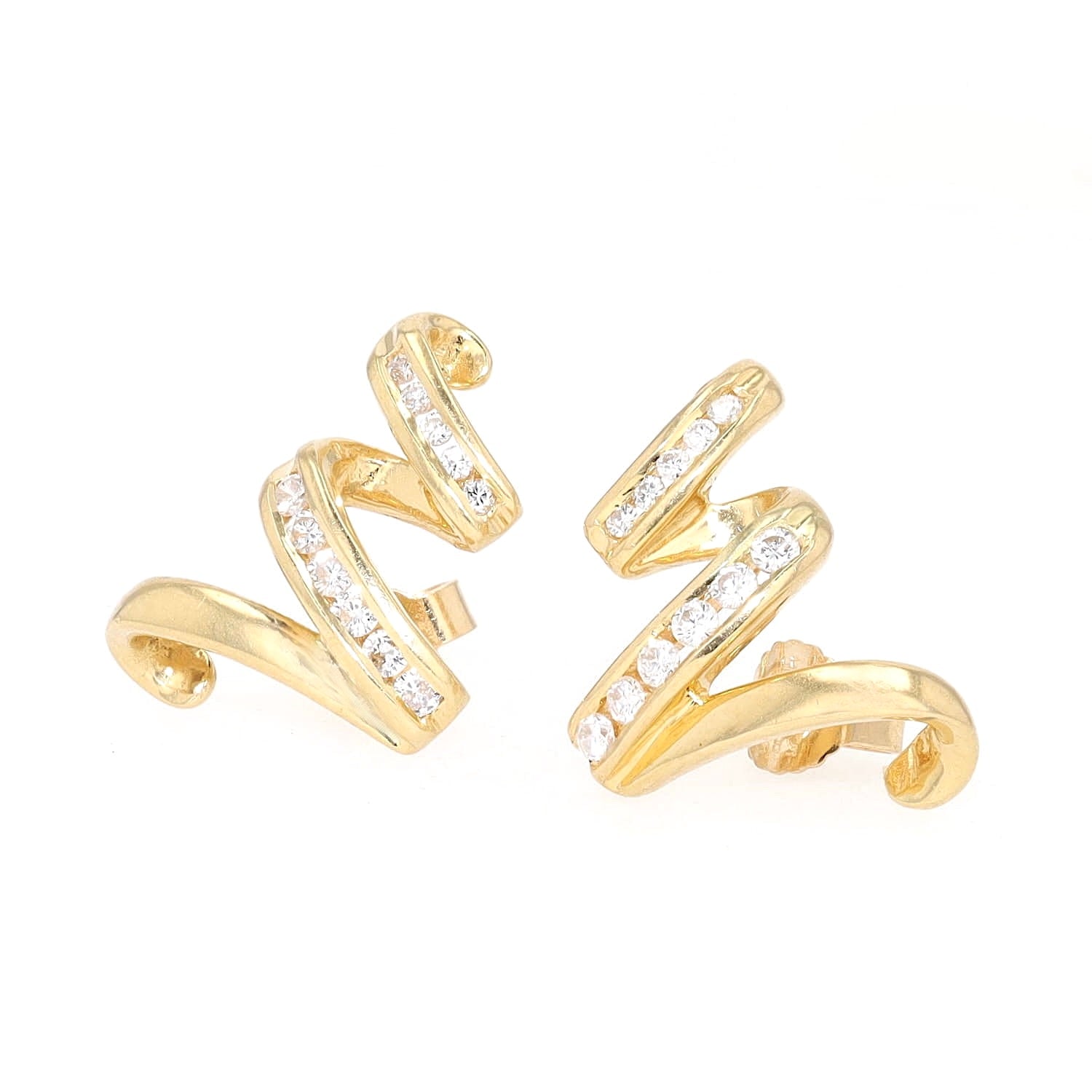 Stud earrings by Carl Bucherer in 750 yellow gold with brilliants, turned horizontally to the left