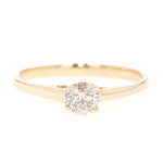 Solitaire ring in 585 yellow gold with a brilliants approx. 0.50 ct, lying frontally