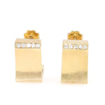 Stud earrings in 750 yellow gold with brilliants , standing frontal