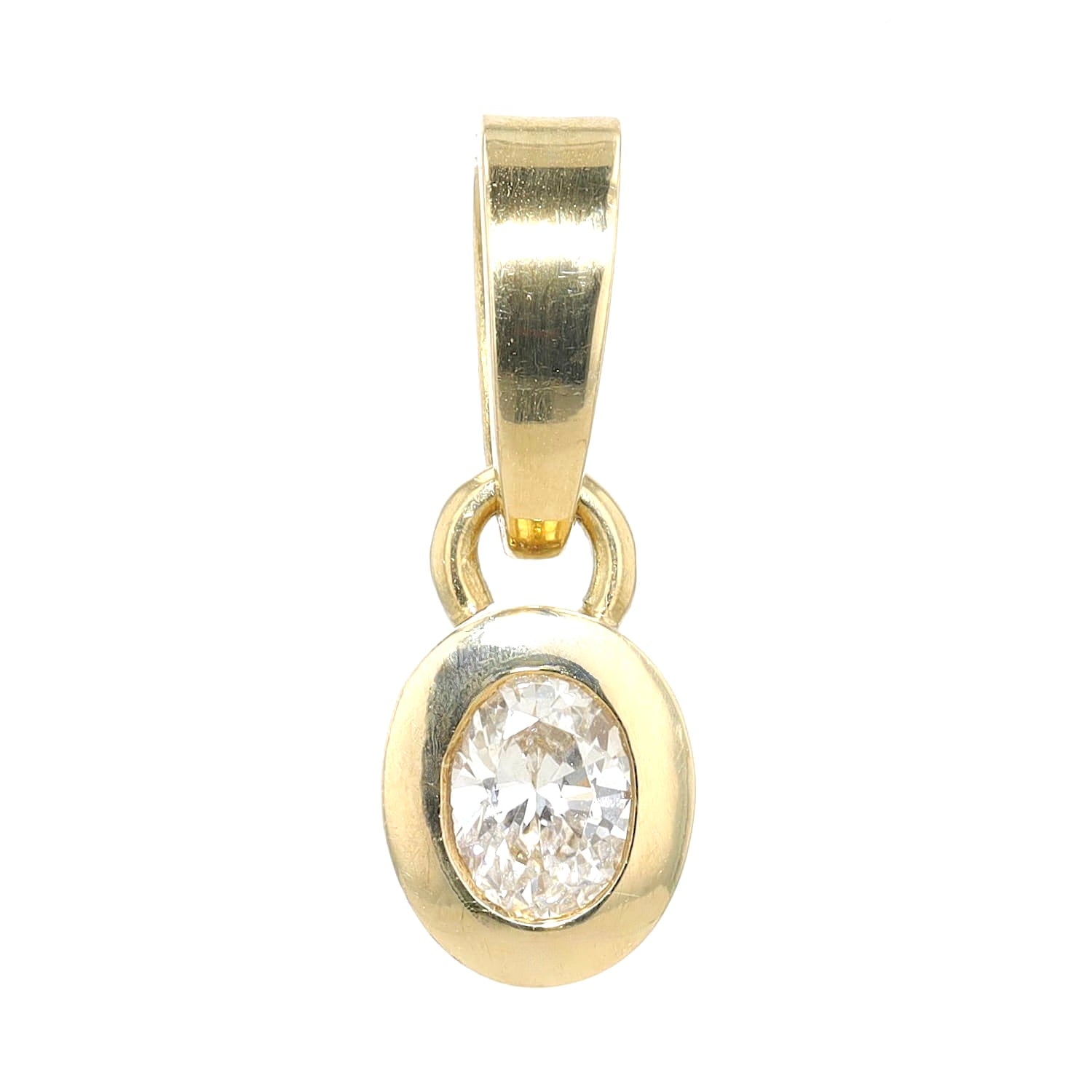 Pendant in 585 yellow gold with an approx. 0.20 ct diamond, hanging frontally