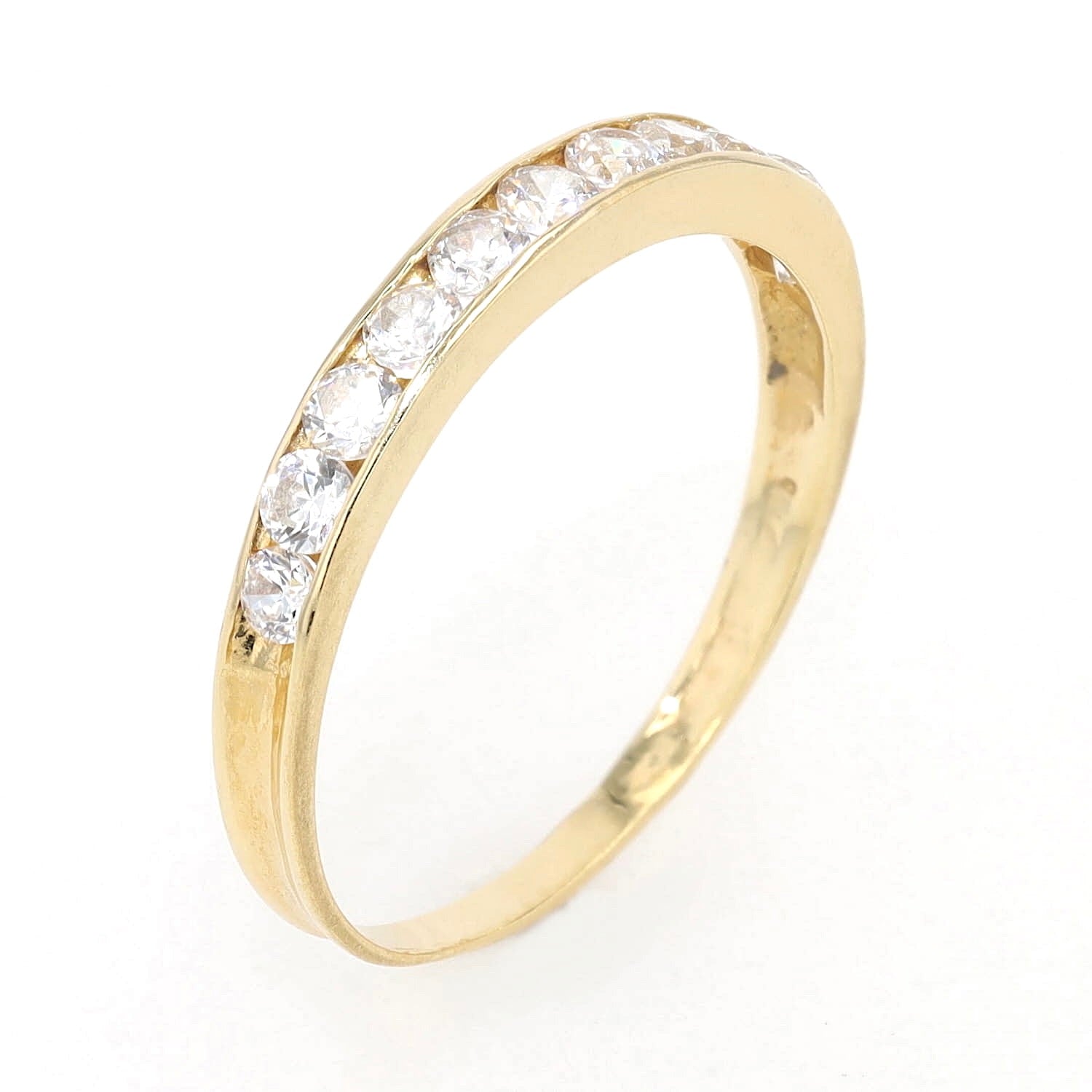 Ring in 750 yellow gold with brilliants, standing