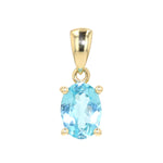 Pendant in 375 yellow gold with an apatite, hanging frontally
