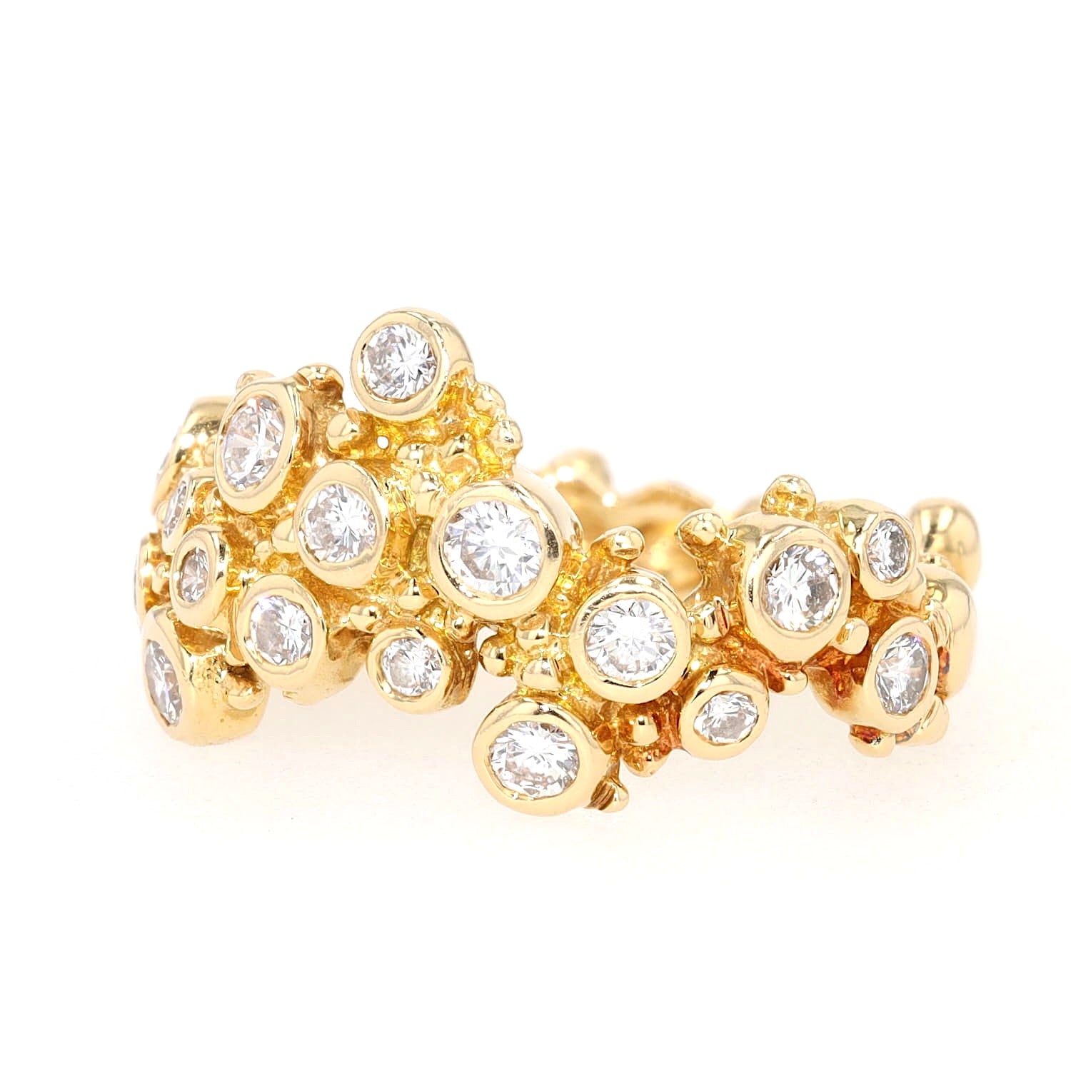 Ring probably by Gilbert Albert in 750 yellow gold with brilliants, turned horizontally to the left