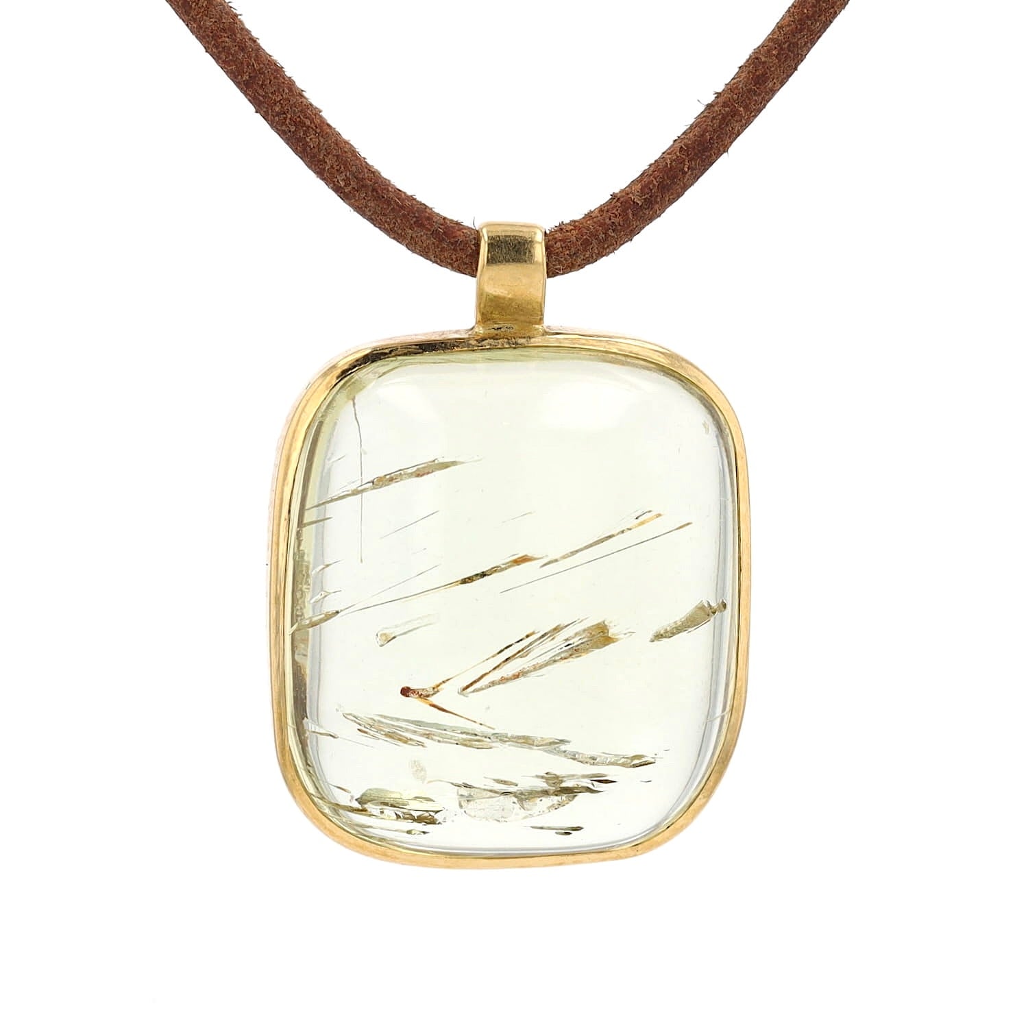 Pendant in 750 yellow gold with a heliodor approx. 19 ct, hanging frontally