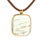 Pendant in 750 yellow gold with a heliodor approx. 19 ct, hanging frontally