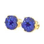 Lapel pin in 750 yellow gold with one azurite each, turned horizontally to the left